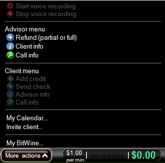 advisor more menu