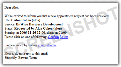 appointment email